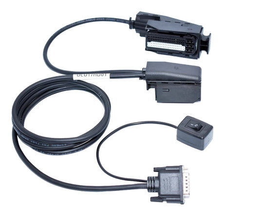 Set of automotive diagnostic cables on a white background. DCU17HD01