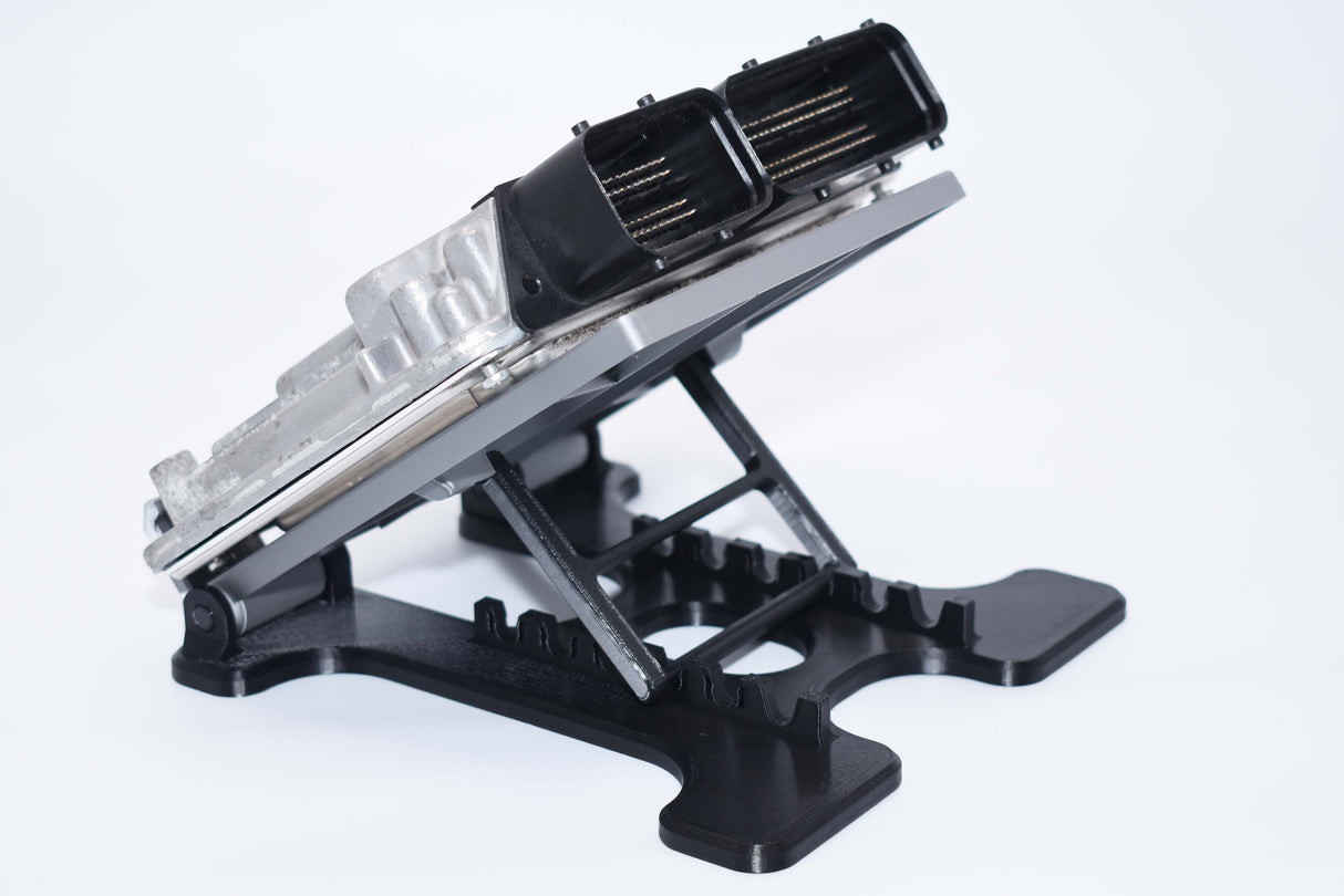 Adjustable ECU Bench Stand | Secure, Angle‑Adjustable Holder for Bench Tuning and Diagnostics
