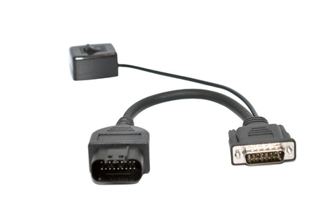 DFOX Tool to TRASDATA Cable Adapter, 200mm with integrated switch, connects Trasdata eGPT cables to DFOX tool for ECU tuning and diagnostics.