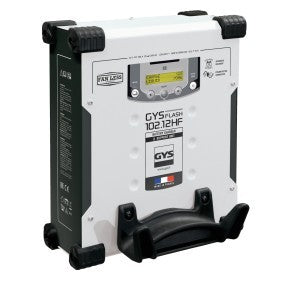 Specially designed for mounting on a wall or lift, the GYSFLASH vertical 103.12 CNT FV is a high-power 100 A CONNECTED charger