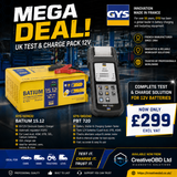 GYS UK Test & Charge Pack 12V – BATIUM 15.12 + PBT 720


