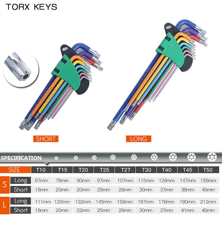 9 Pcs Torx Key Set