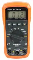 Compact autoranging digital multimeter with test leads and manual