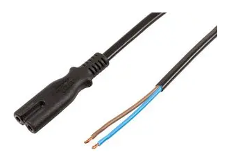 IEC C7 to Bare Ends Mains Lead, 0.75mm, 1m