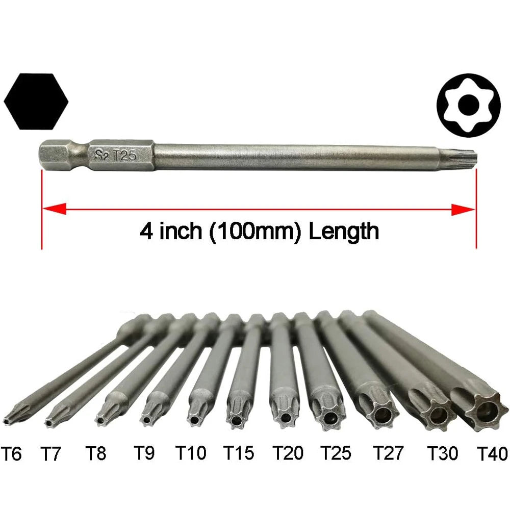 11 Pcs Steel Torx Magnetic Screwdriver Set, 100mm