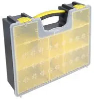 8 Compartment Yellow Organiser Case  - 420mm x 334mm x 115mm