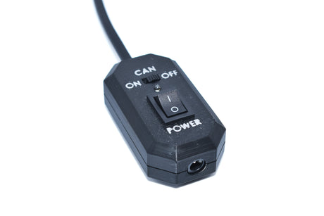 A switch with 12V DC, LED and CAN signal toggle