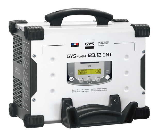 GYSFLASH 123.12 CNT FV is a high-power 120 A CONNECTED charger with inverter technology