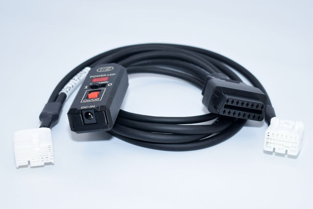Toyota LC150 to OBD 1.5 m cable with twin ECU connectors and inline power controls