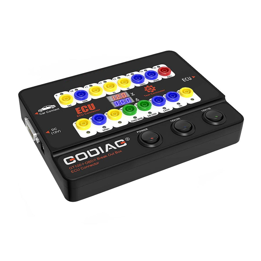 GODIAG GT100+ GT100 PRO ECU Connector OBD2 Breakout Box with Electronic Current Display