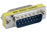 D-sub 15 pin male to male adapter gold plated contacts, DB15