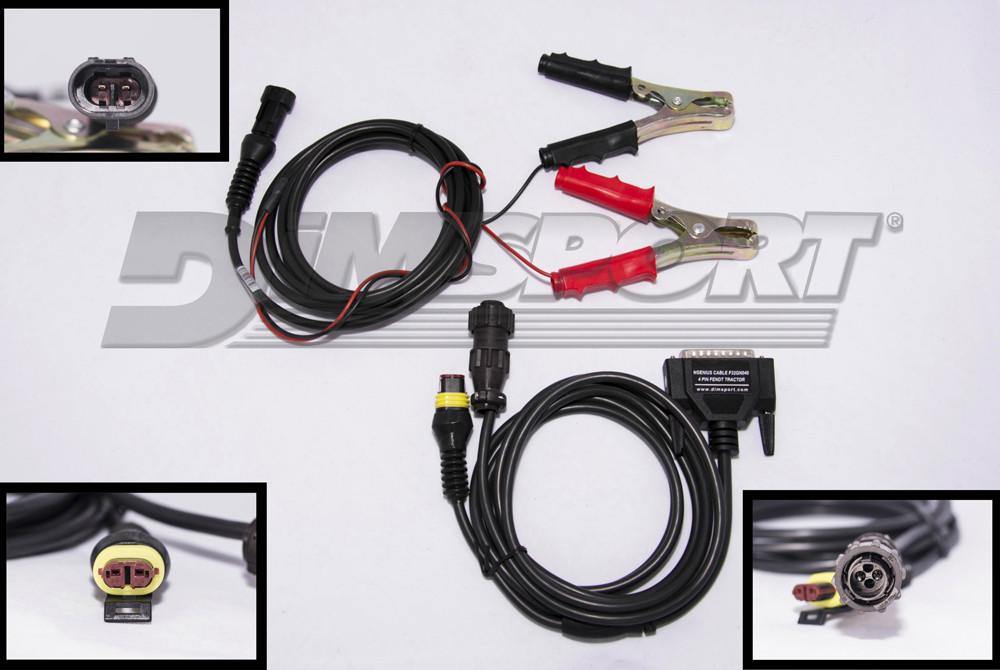 Dimsport FENDT/MF 4 Pin Diagnostic Connector with External Power, F32GN040