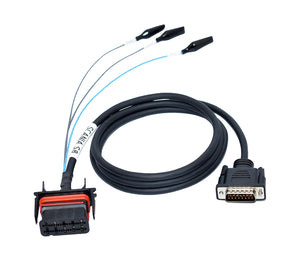 Scania S8 ECU bench programming cable compatible with Alientech KTAG tool, featuring automotive-grade connectors and breakout leads for professional ECU tuning and diagnostics